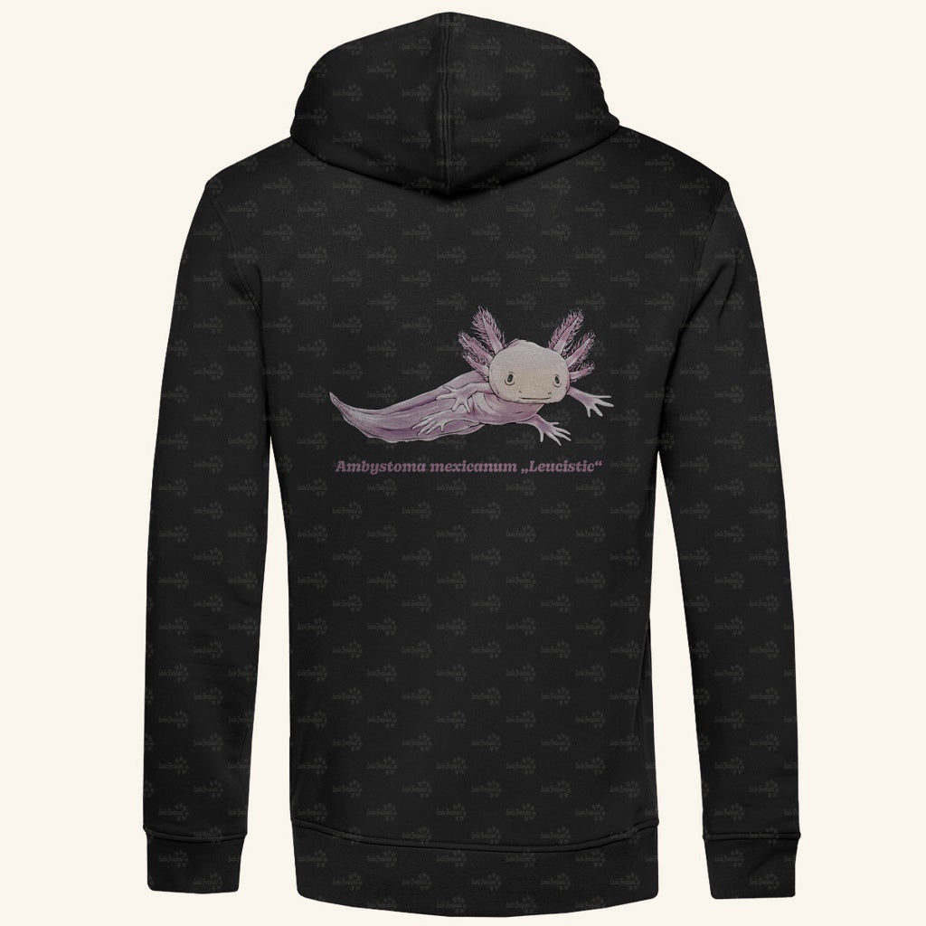 Herren Bio Hoodie mit Seitentaschen | Axolotl Ambystoma mexicanum Leucistic