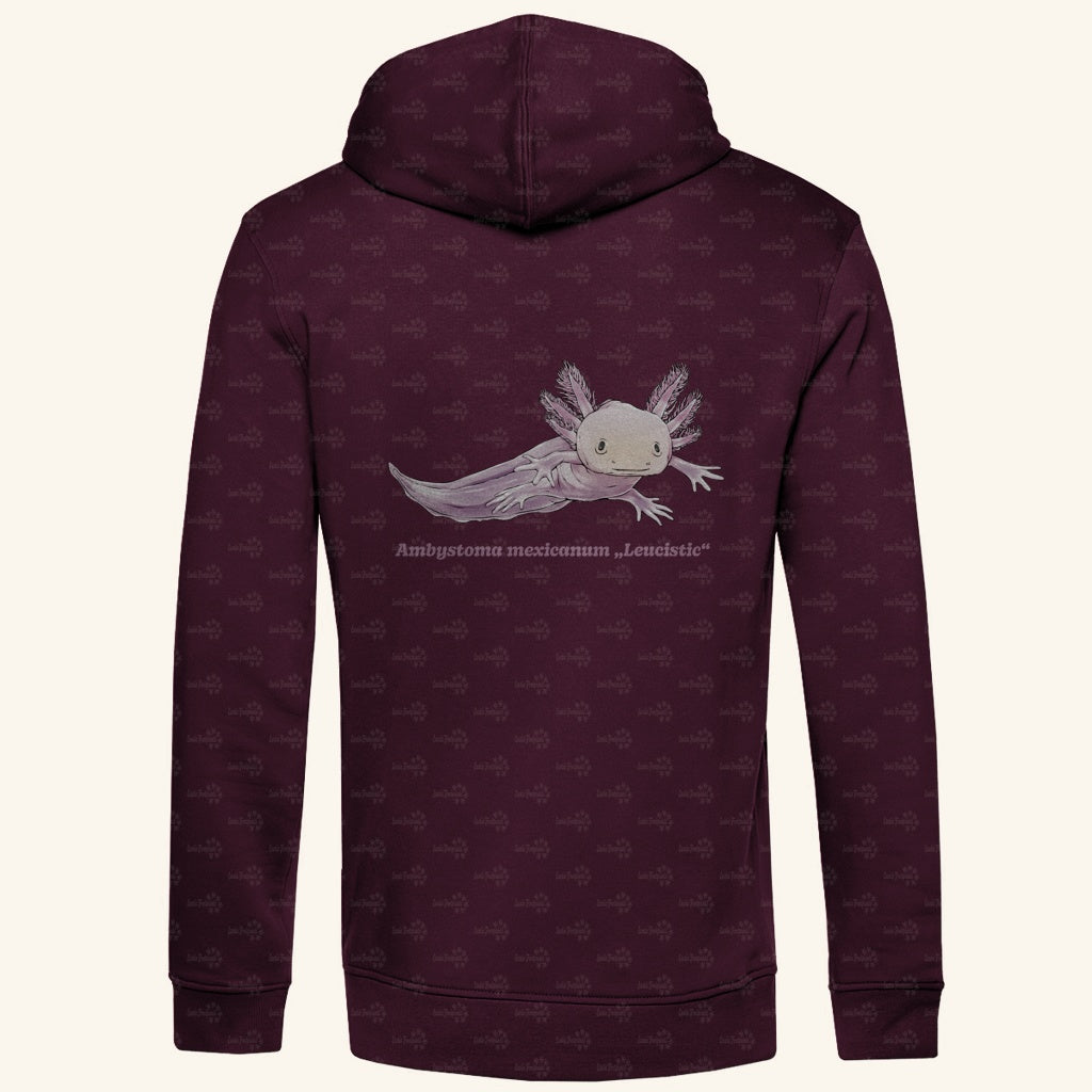 Herren Bio Hoodie mit Seitentaschen | Axolotl Ambystoma mexicanum Leucistic