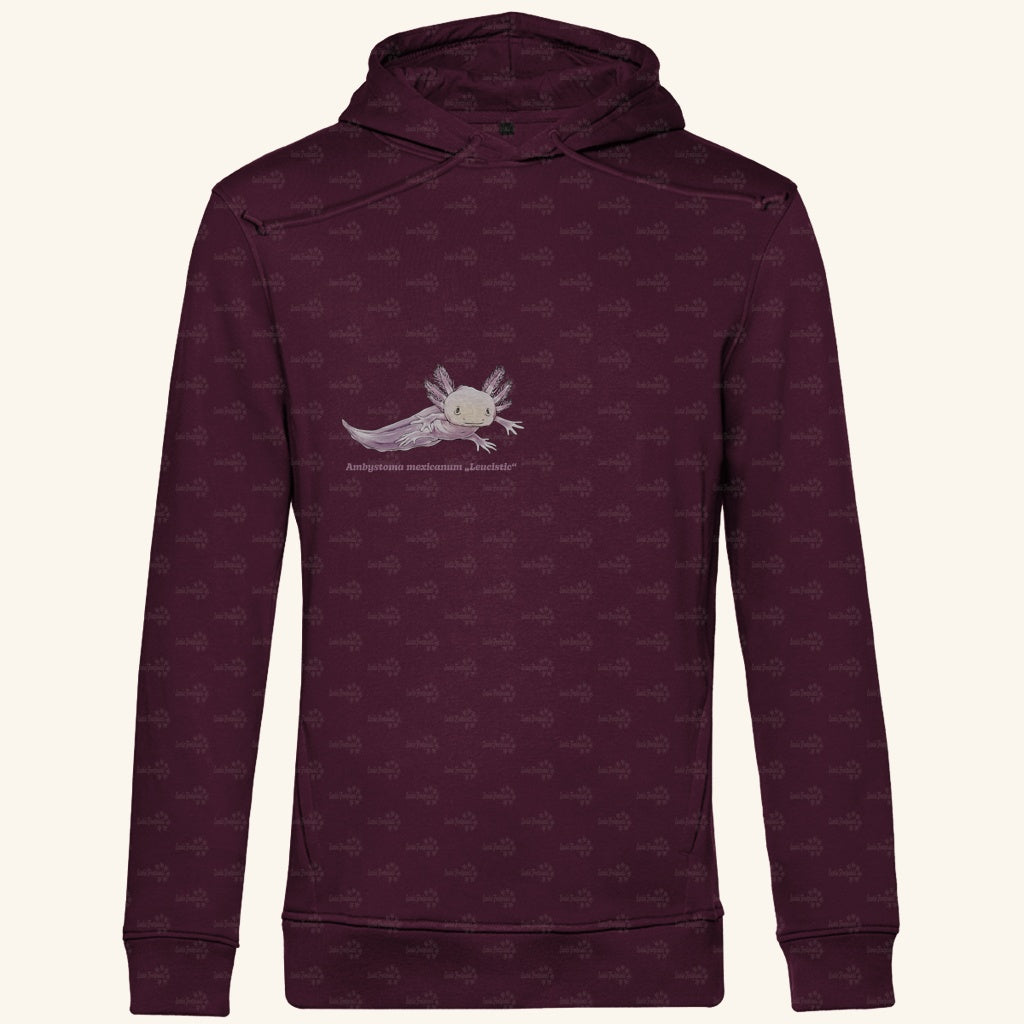 Herren Bio Hoodie mit Seitentaschen | Axolotl Ambystoma mexicanum Leucistic