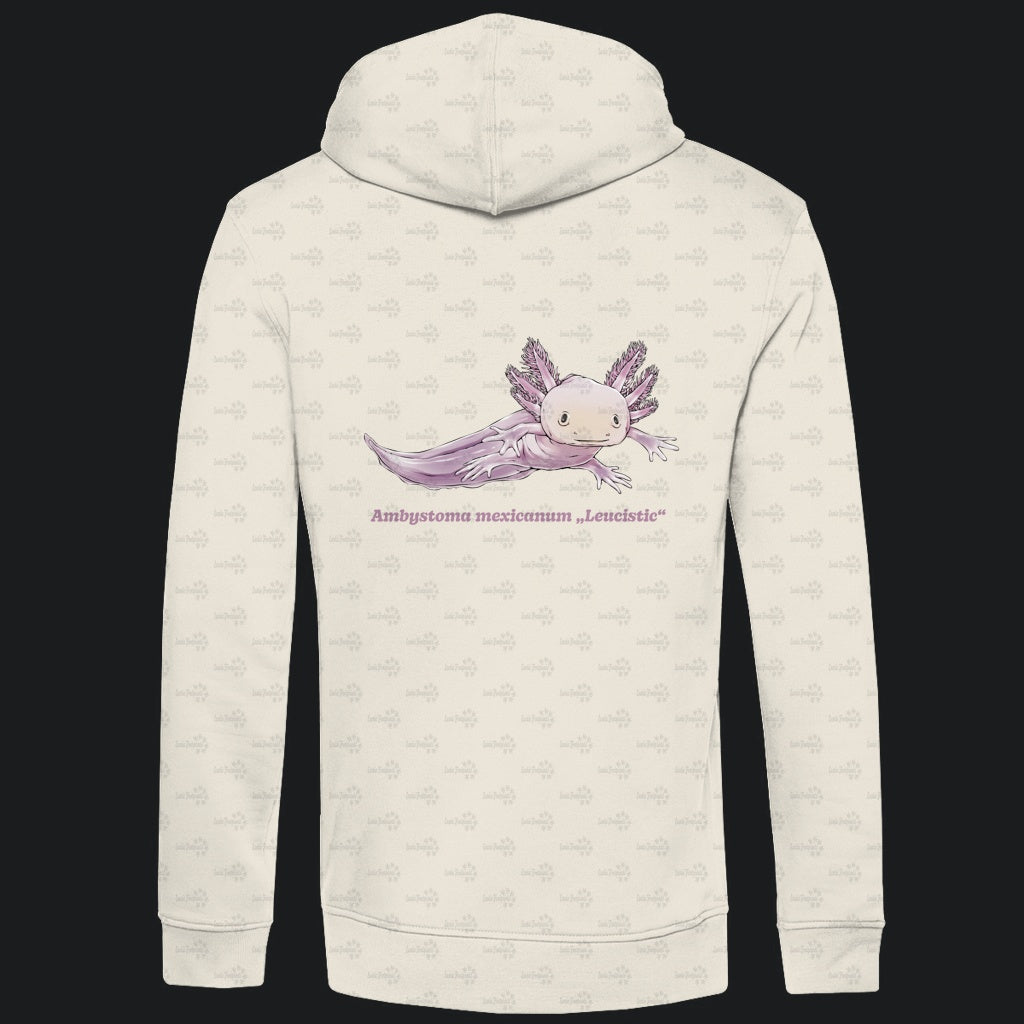 Herren Bio Hoodie mit Seitentaschen | Axolotl Ambystoma mexicanum Leucistic