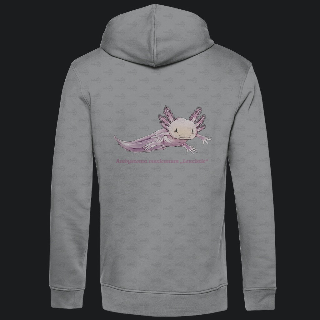 Herren Bio Hoodie mit Seitentaschen | Axolotl Ambystoma mexicanum Leucistic