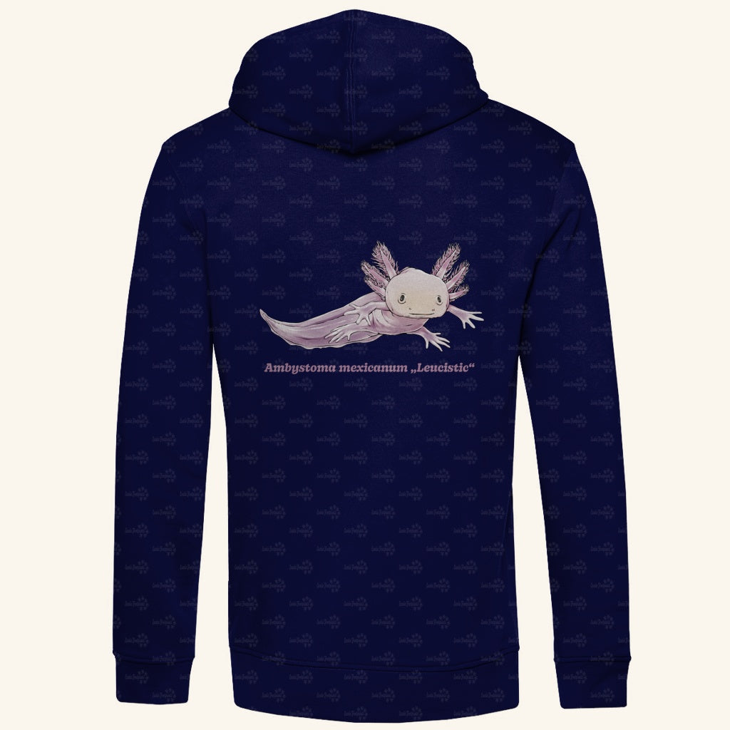 Herren Bio Hoodie mit Seitentaschen | Axolotl Ambystoma mexicanum Leucistic