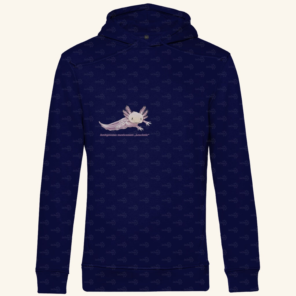 Herren Bio Hoodie mit Seitentaschen | Axolotl Ambystoma mexicanum Leucistic