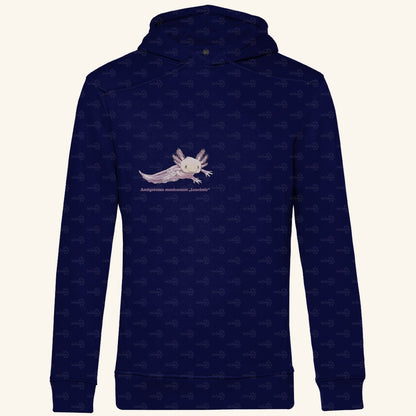 Herren Bio Hoodie mit Seitentaschen | Axolotl Ambystoma mexicanum Leucistic