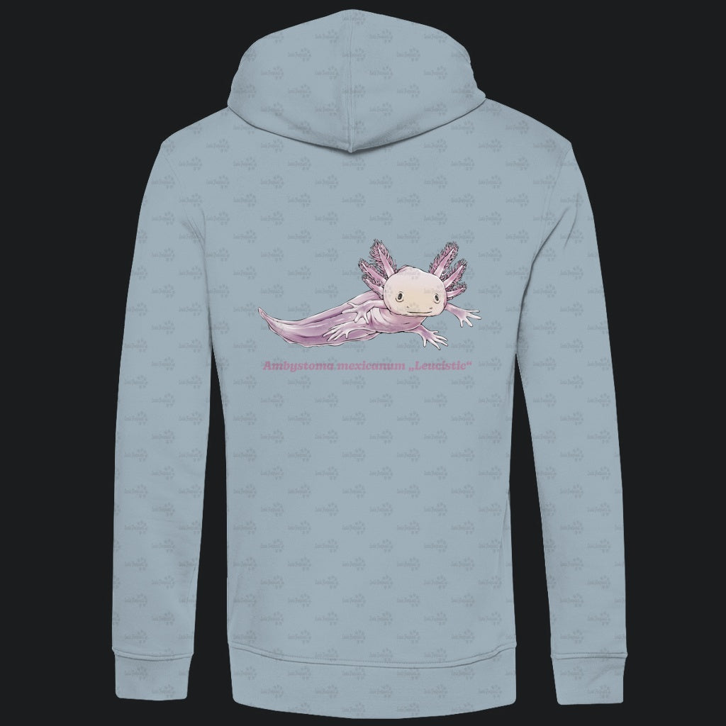 Herren Bio Hoodie mit Seitentaschen | Axolotl Ambystoma mexicanum Leucistic