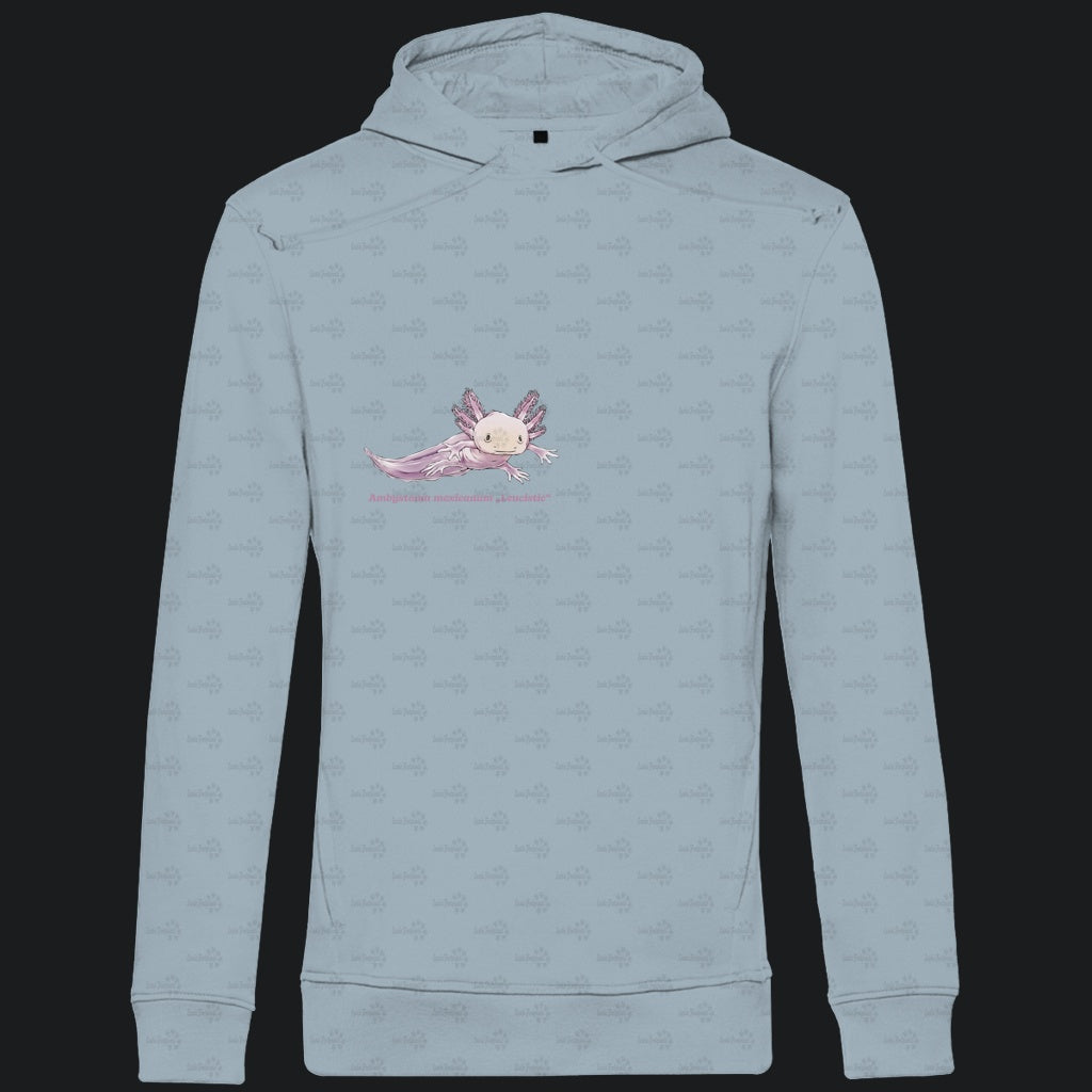 Herren Bio Hoodie mit Seitentaschen | Axolotl Ambystoma mexicanum Leucistic