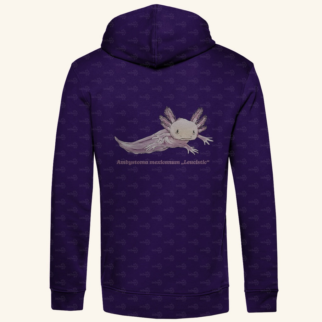 Herren Bio Hoodie mit Seitentaschen | Axolotl Ambystoma mexicanum Leucistic