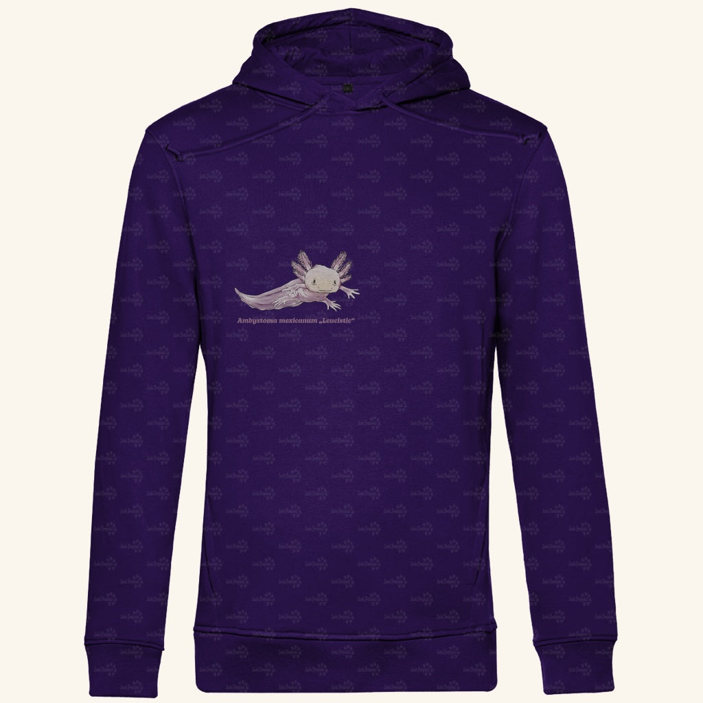 Herren Bio Hoodie mit Seitentaschen | Axolotl Ambystoma mexicanum Leucistic