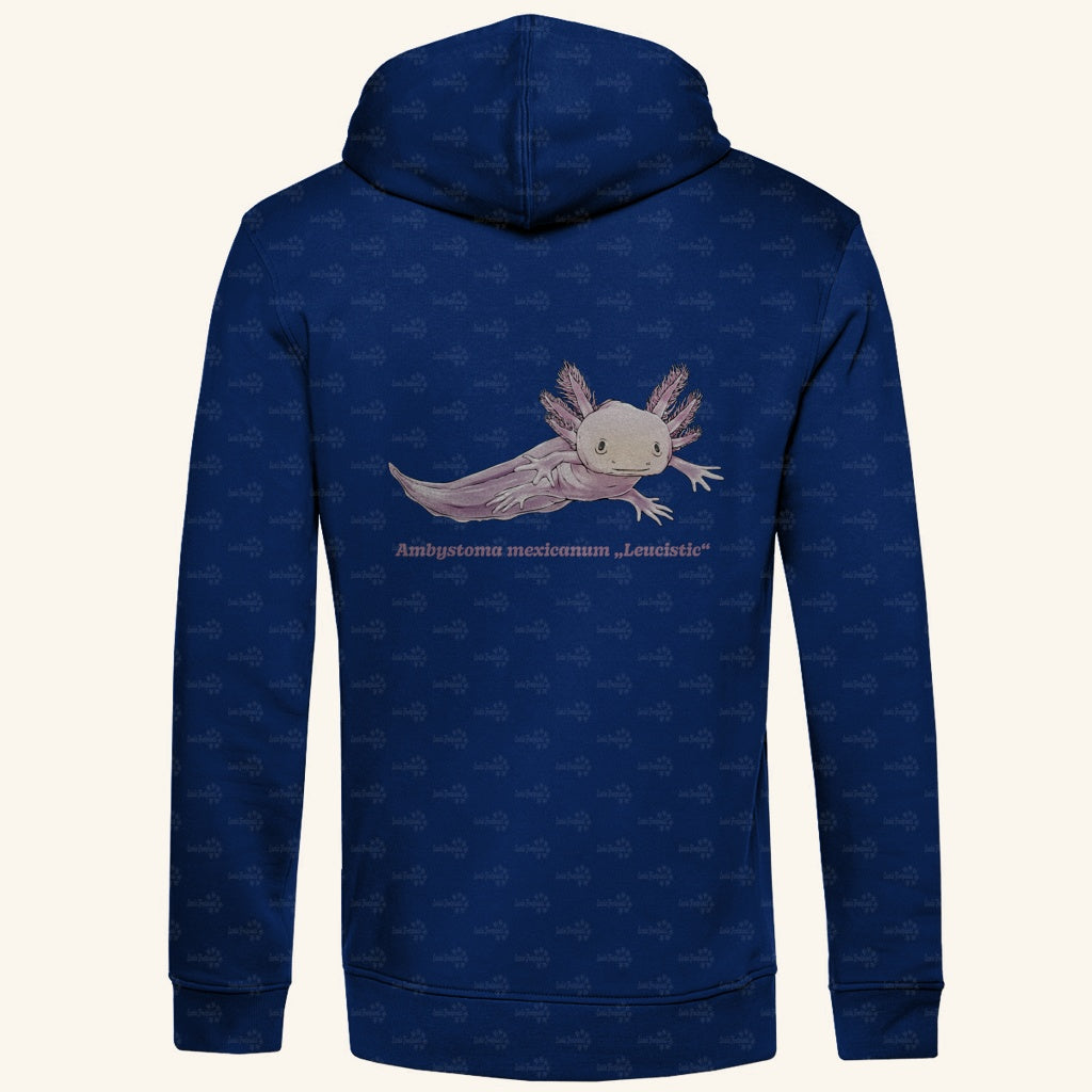 Herren Bio Hoodie mit Seitentaschen | Axolotl Ambystoma mexicanum Leucistic