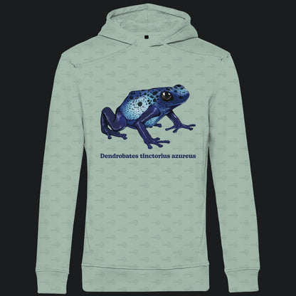 Herren Bio Hoodie mit Seitentaschen | Azurblauer Baumsteiger Dendrobates tinctorius azureus