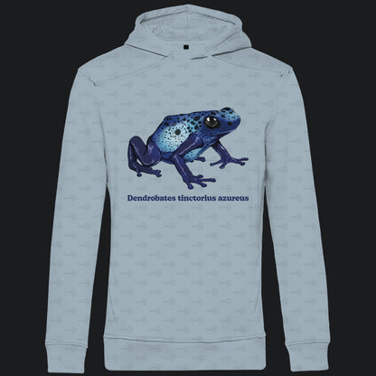 Herren Bio Hoodie mit Seitentaschen | Azurblauer Baumsteiger Dendrobates tinctorius azureus