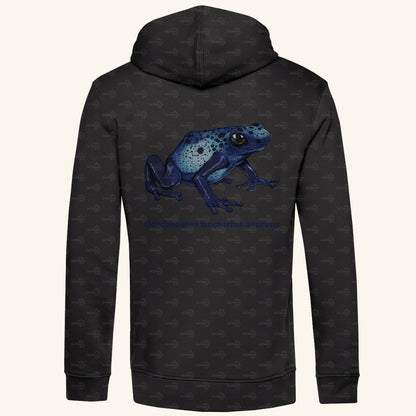 Herren Bio Hoodie mit Seitentaschen | Azurblauer Baumsteiger Dendrobates tinctorius azureus