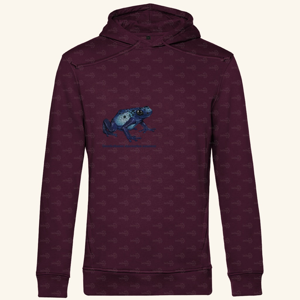 Herren Bio Hoodie mit Seitentaschen | Azurblauer Baumsteiger Dendrobates tinctorius azureus