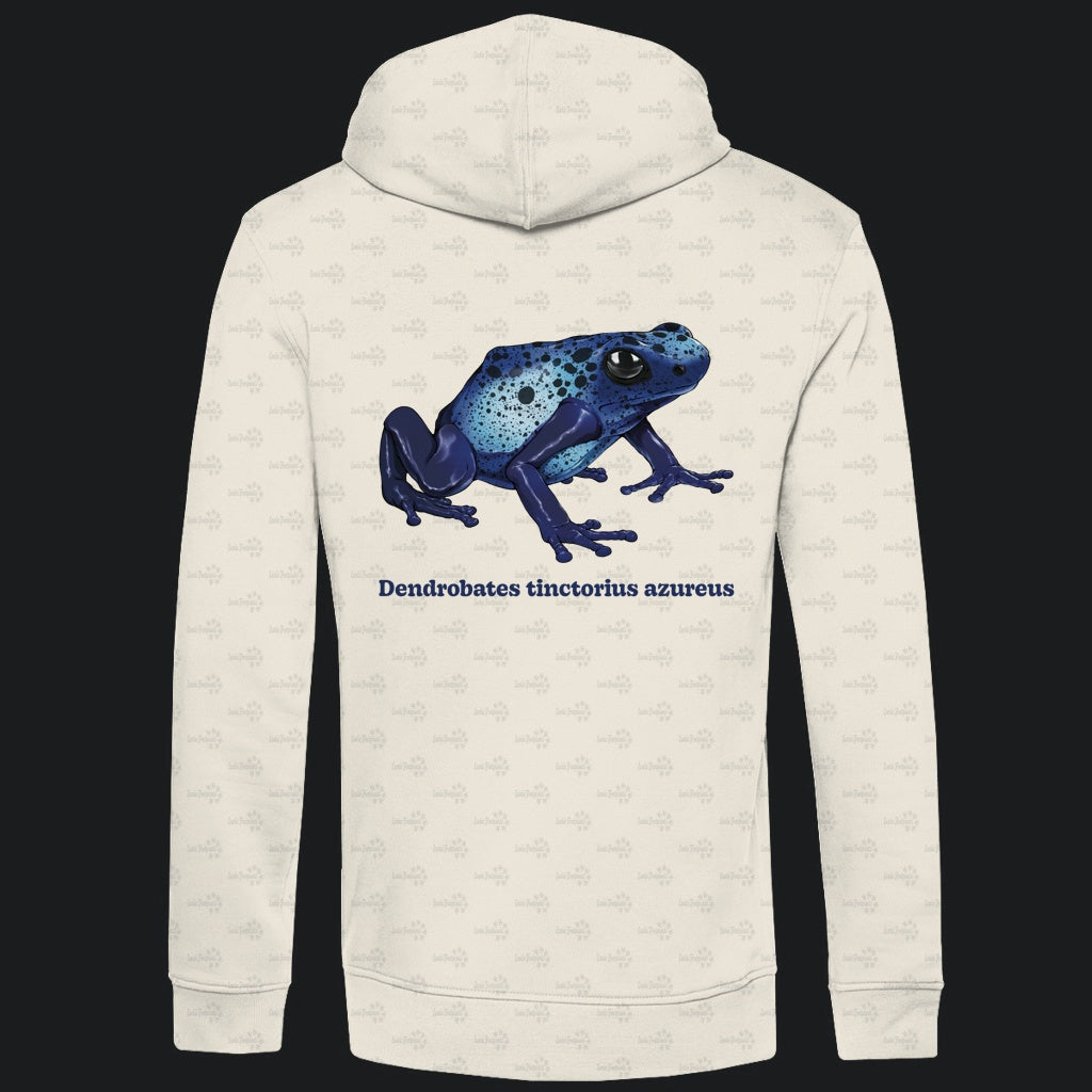 Herren Bio Hoodie mit Seitentaschen | Azurblauer Baumsteiger Dendrobates tinctorius azureus