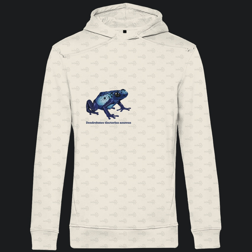 Herren Bio Hoodie mit Seitentaschen | Azurblauer Baumsteiger Dendrobates tinctorius azureus