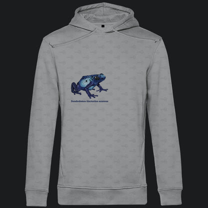 Herren Bio Hoodie mit Seitentaschen | Azurblauer Baumsteiger Dendrobates tinctorius azureus