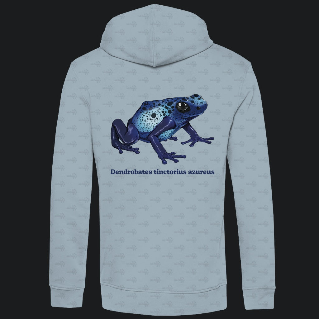 Herren Bio Hoodie mit Seitentaschen | Azurblauer Baumsteiger Dendrobates tinctorius azureus
