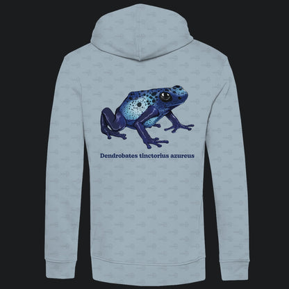 Herren Bio Hoodie mit Seitentaschen | Azurblauer Baumsteiger Dendrobates tinctorius azureus