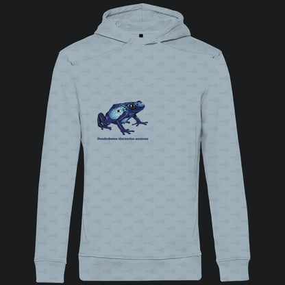 Herren Bio Hoodie mit Seitentaschen | Azurblauer Baumsteiger Dendrobates tinctorius azureus