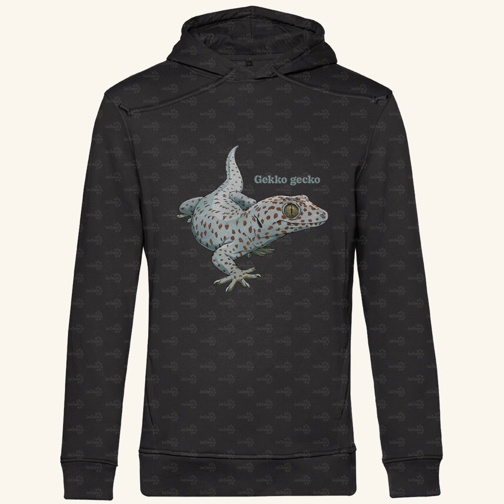 Herren Bio Hoodie mit Seitentaschen | Tokeh Gecko Gekko gecko