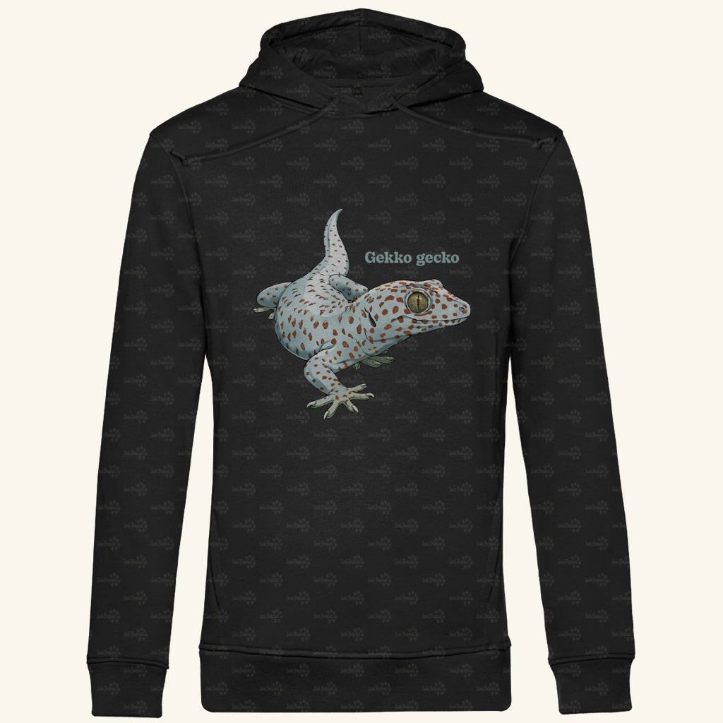 Herren Bio Hoodie mit Seitentaschen | Tokeh Gecko Gekko gecko