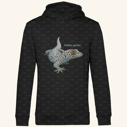 Herren Bio Hoodie mit Seitentaschen | Tokeh Gecko Gekko gecko