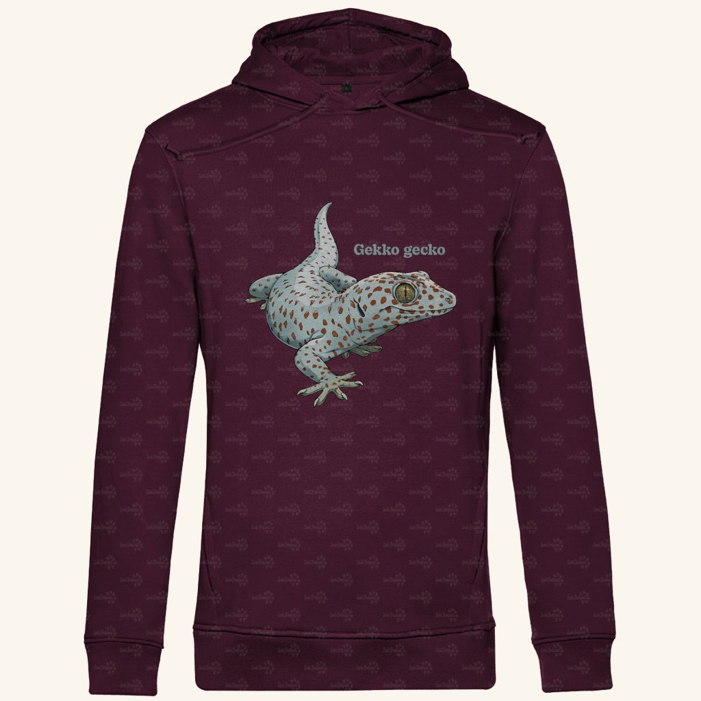 Herren Bio Hoodie mit Seitentaschen | Tokeh Gecko Gekko gecko