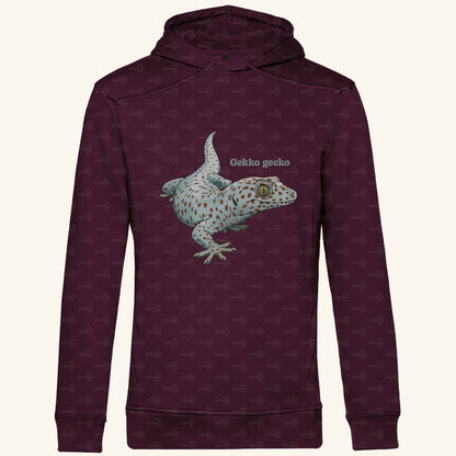Herren Bio Hoodie mit Seitentaschen | Tokeh Gecko Gekko gecko