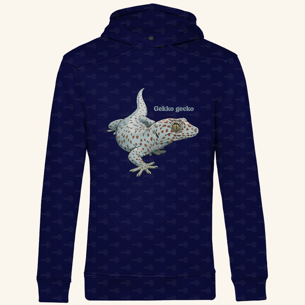 Herren Bio Hoodie mit Seitentaschen | Tokeh Gecko Gekko gecko