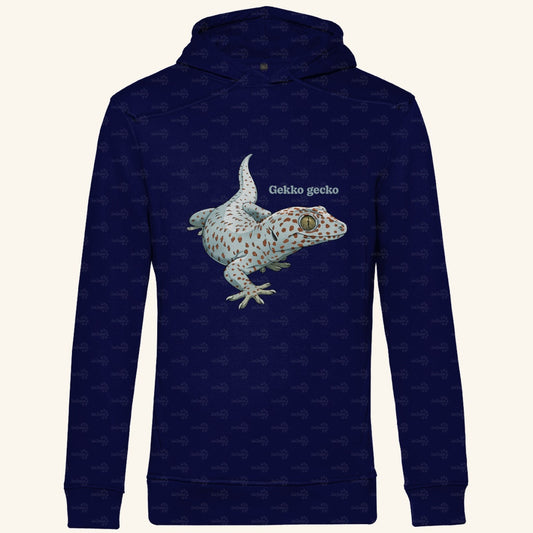 Herren Bio Hoodie mit Seitentaschen | Tokeh Gecko Gekko gecko