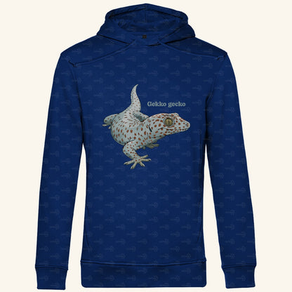 Herren Bio Hoodie mit Seitentaschen | Tokeh Gecko Gekko gecko