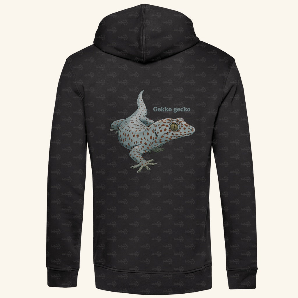 Herren Bio Hoodie mit Seitentaschen | Tokeh Gecko Gekko gecko