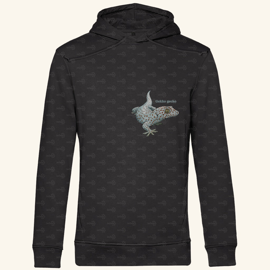 Herren Bio Hoodie mit Seitentaschen | Tokeh Gecko Gekko gecko