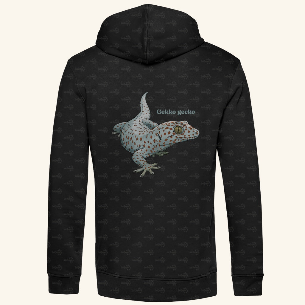 Herren Bio Hoodie mit Seitentaschen | Tokeh Gecko Gekko gecko