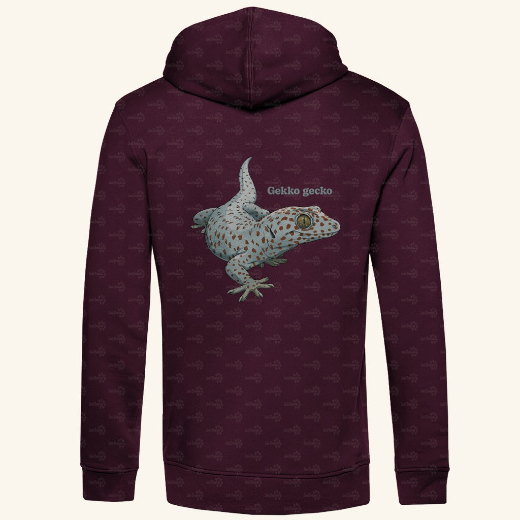 Herren Bio Hoodie mit Seitentaschen | Tokeh Gecko Gekko gecko