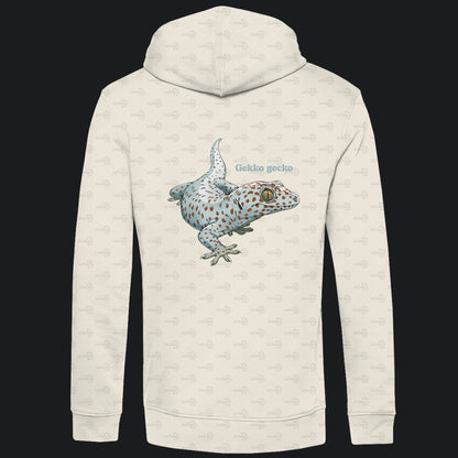 Herren Bio Hoodie mit Seitentaschen | Tokeh Gecko Gekko gecko