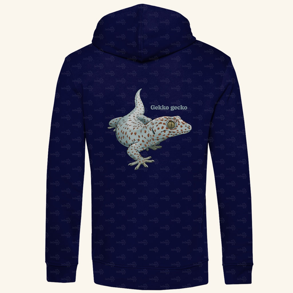 Herren Bio Hoodie mit Seitentaschen | Tokeh Gecko Gekko gecko