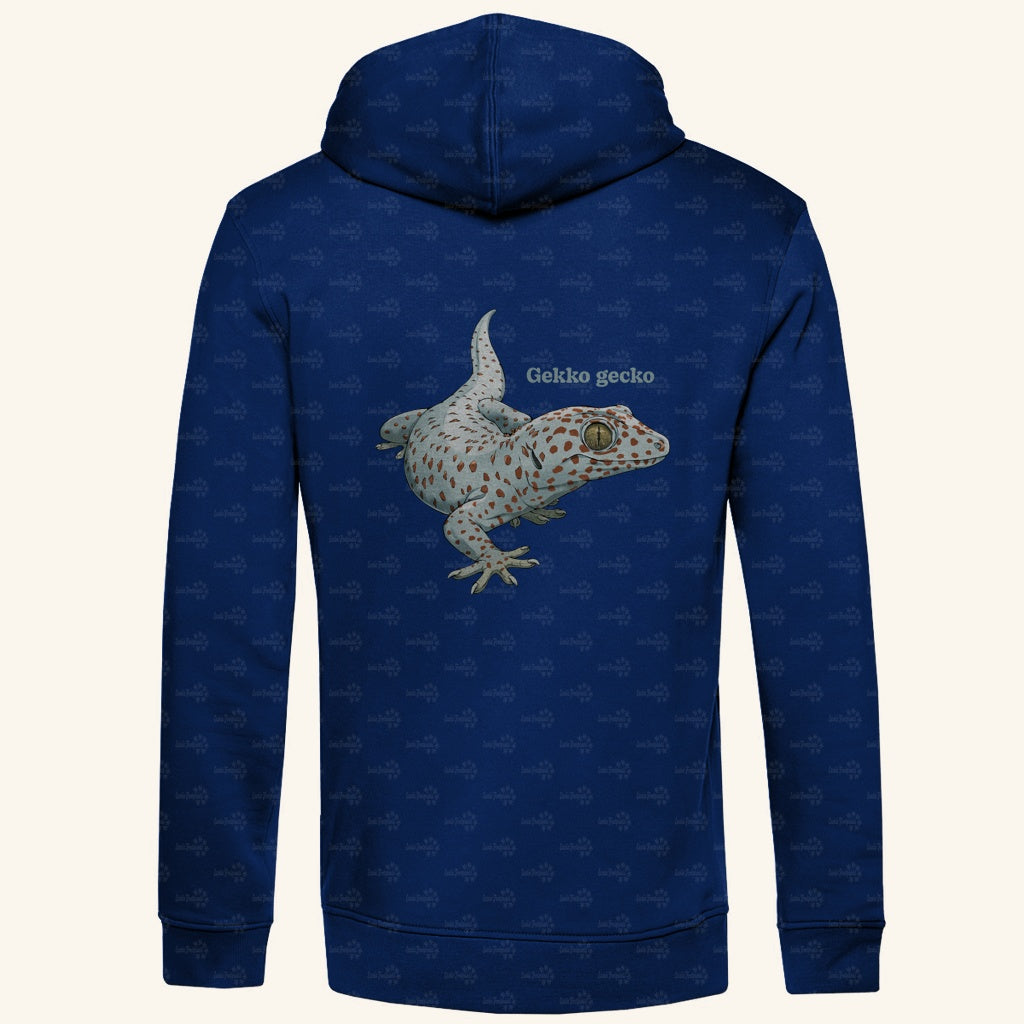 Herren Bio Hoodie mit Seitentaschen | Tokeh Gecko Gekko gecko