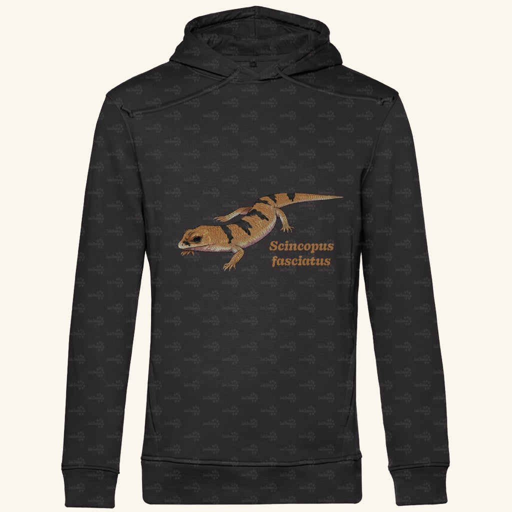 Herren  Bio Hoodie mit Seitentaschen | Tunesische Nachtskink Scincopus fasciatus