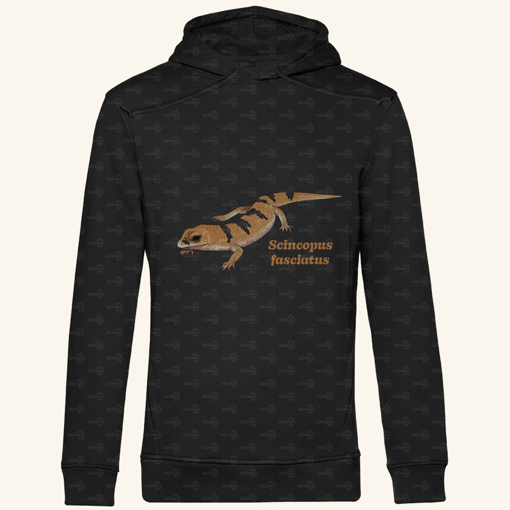 Herren  Bio Hoodie mit Seitentaschen | Tunesische Nachtskink Scincopus fasciatus
