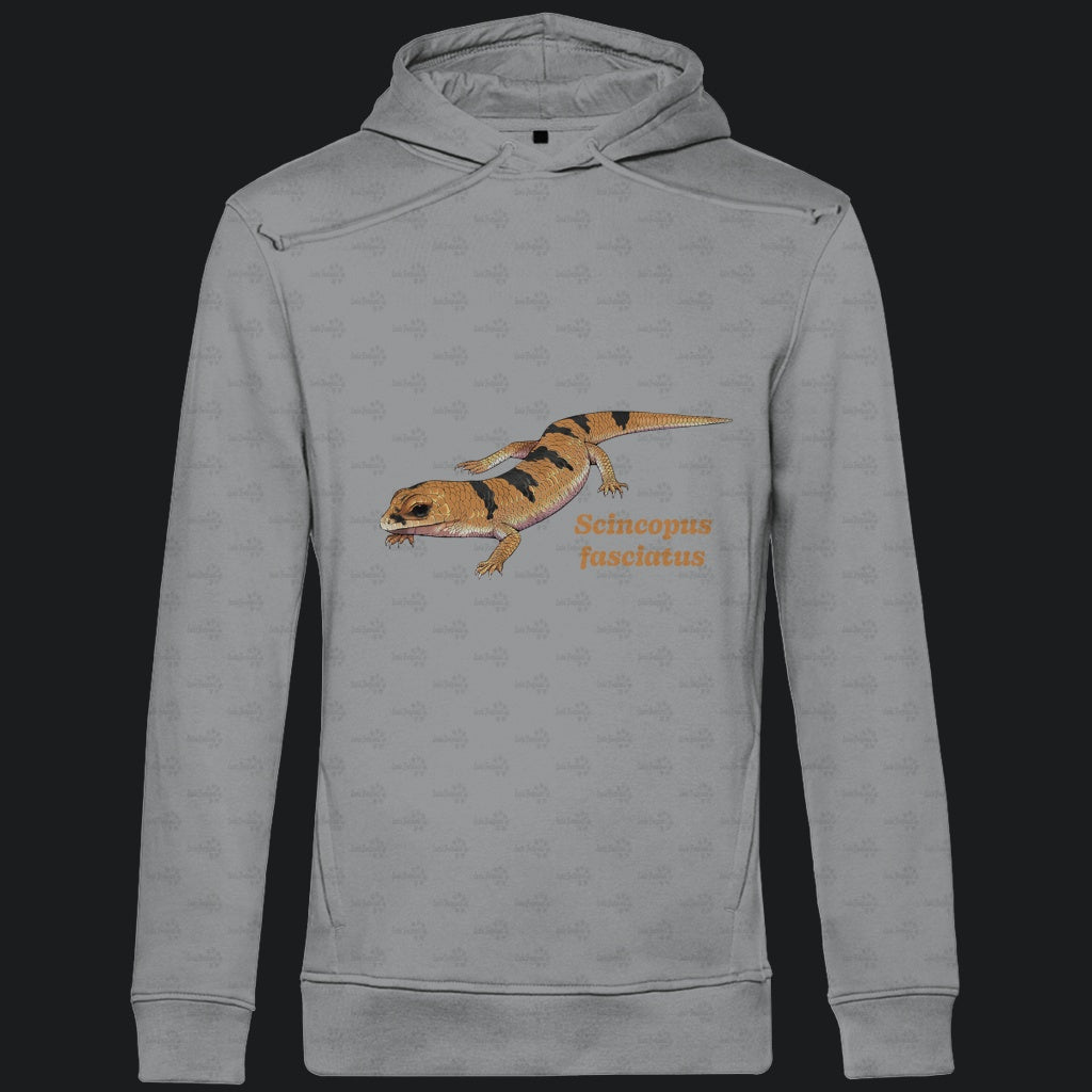 Herren  Bio Hoodie mit Seitentaschen | Tunesische Nachtskink Scincopus fasciatus
