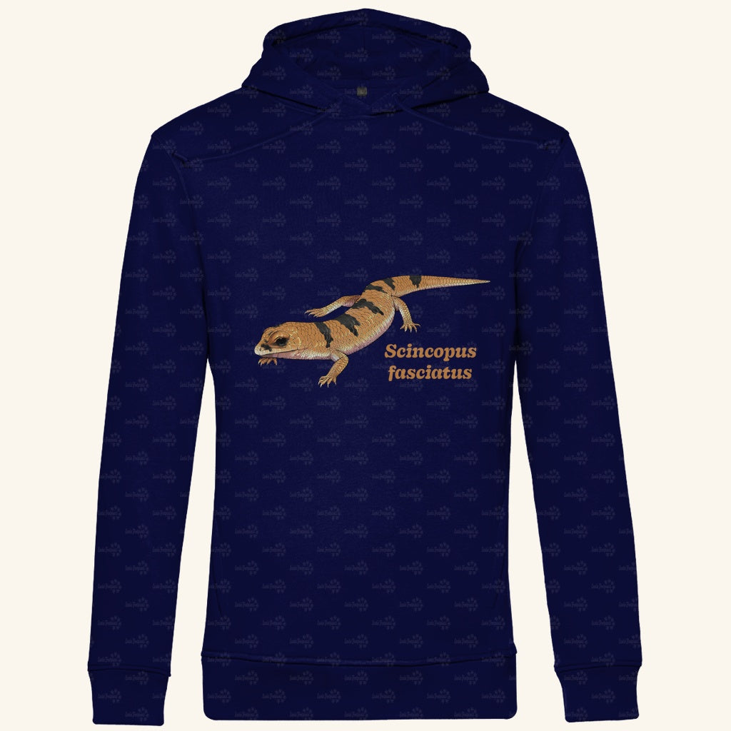 Herren  Bio Hoodie mit Seitentaschen | Tunesische Nachtskink Scincopus fasciatus