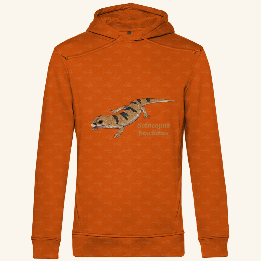 Herren  Bio Hoodie mit Seitentaschen | Tunesische Nachtskink Scincopus fasciatus