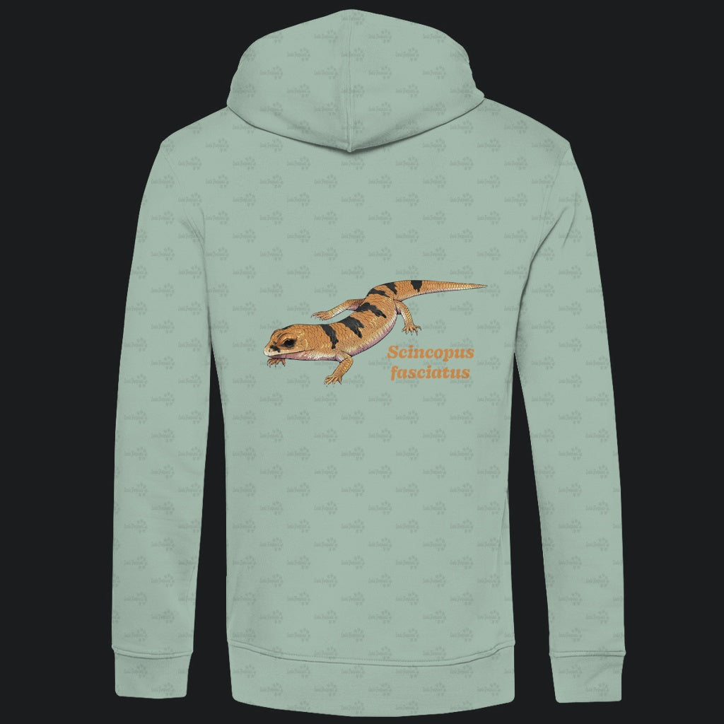Herren  Bio Hoodie mit Seitentaschen | Tunesische Nachtskink Scincopus fasciatus