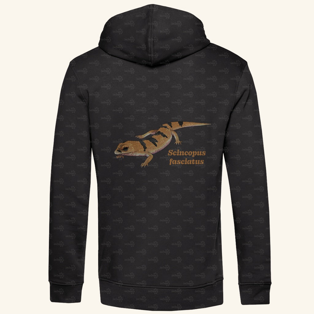 Herren  Bio Hoodie mit Seitentaschen | Tunesische Nachtskink Scincopus fasciatus