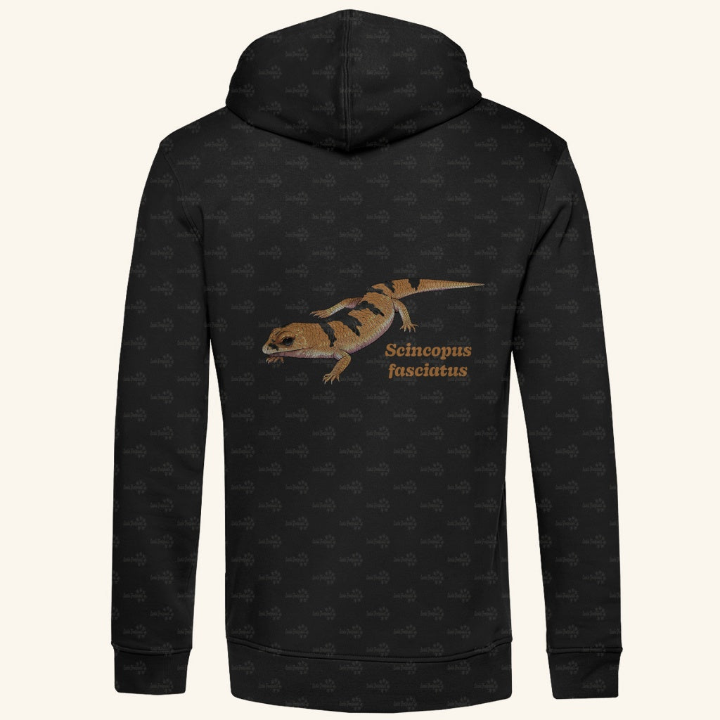 Herren  Bio Hoodie mit Seitentaschen | Tunesische Nachtskink Scincopus fasciatus