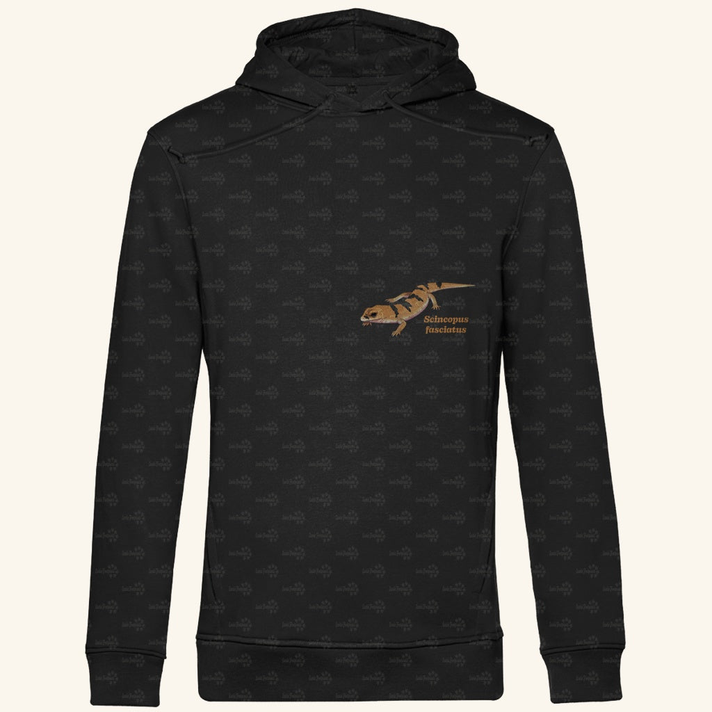 Herren  Bio Hoodie mit Seitentaschen | Tunesische Nachtskink Scincopus fasciatus