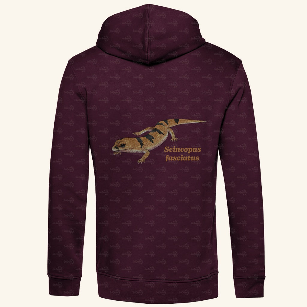 Herren  Bio Hoodie mit Seitentaschen | Tunesische Nachtskink Scincopus fasciatus