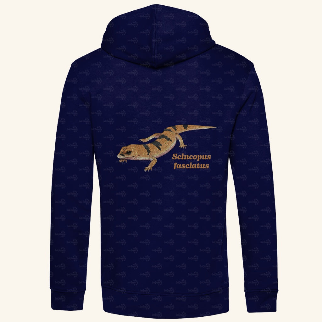Herren  Bio Hoodie mit Seitentaschen | Tunesische Nachtskink Scincopus fasciatus