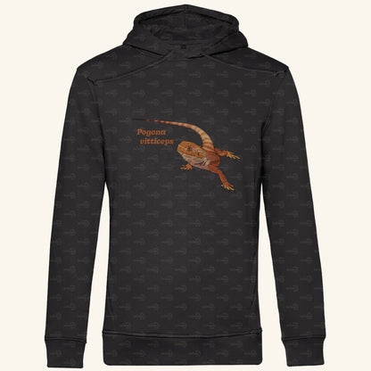 Herren Bio Hoodie mit Seitentaschen | Bartagame Bearded Dragon  Pogona vitticeps